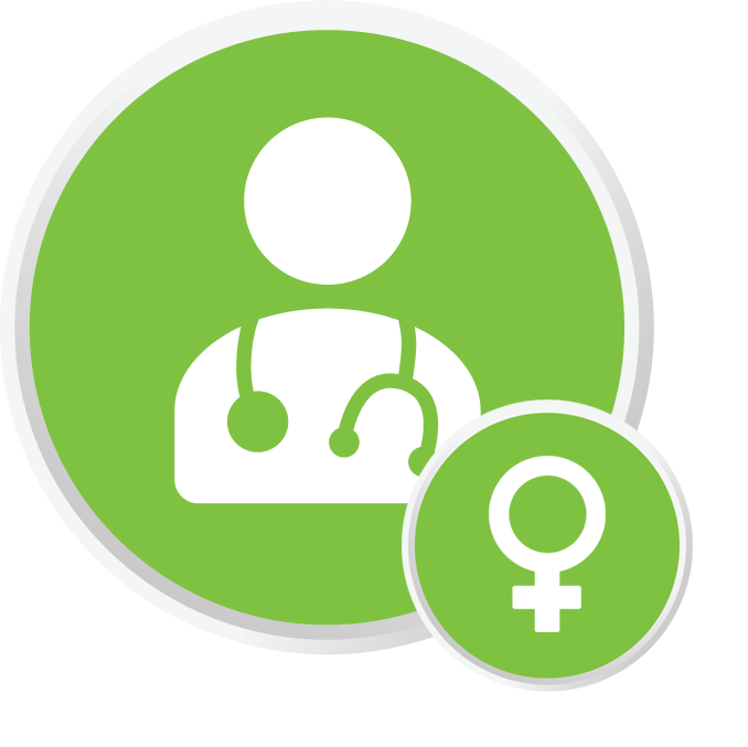 Provider type icon of a female practitioner