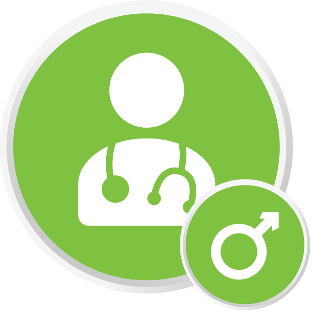 Provider type icon of a male practitioner